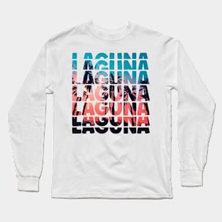 Laguna Beach California Vacation Ocean Palm Tree Sunset Long Sleeve T-Shirt